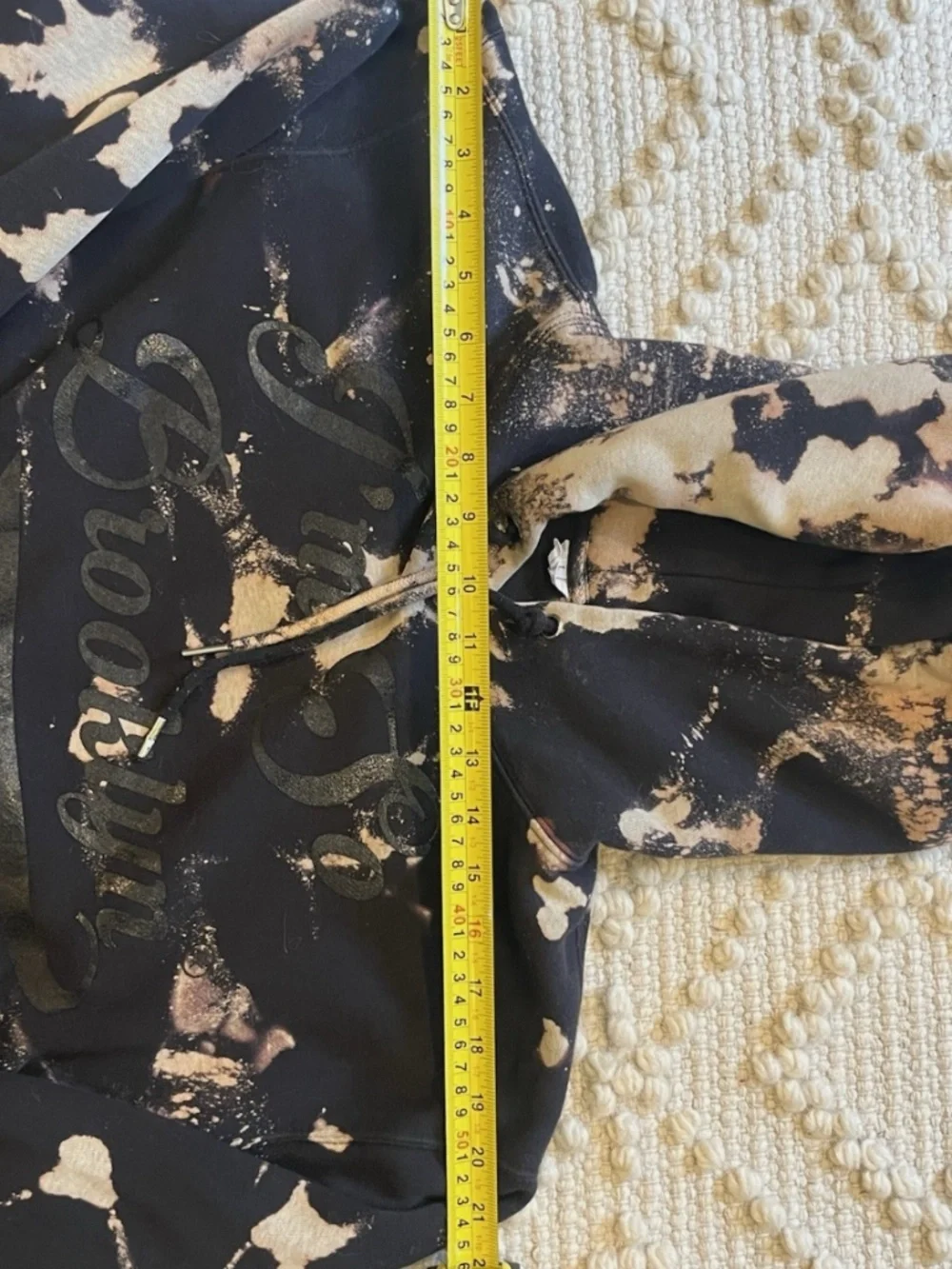 Unisex Kool for Life “Im So Brooklyn” Black Bleach Tie Dye Hoodie Sz L